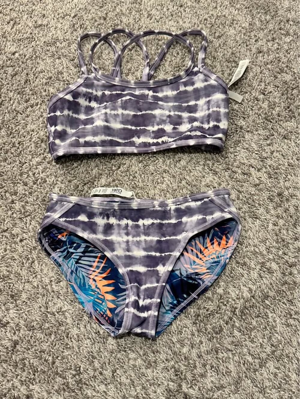 Athleta Girls Size 6 & 7 Reversible Bikini Swimsuit
